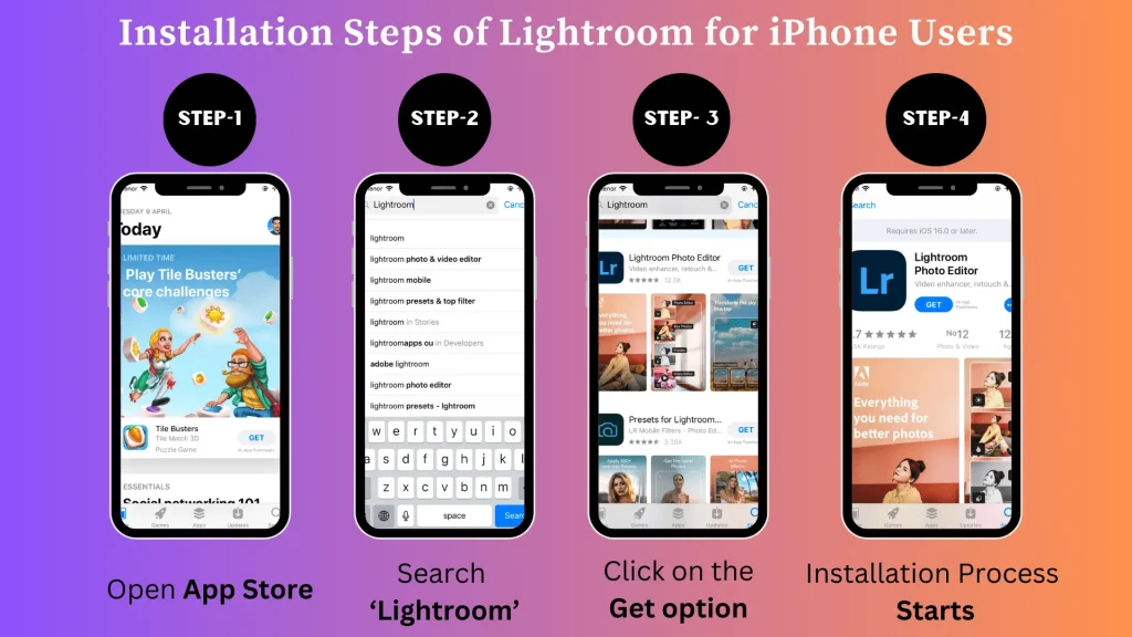 Installation Guide of Lightroom for iphone and ios users