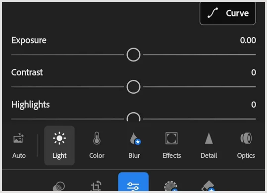 Tone curve tool use