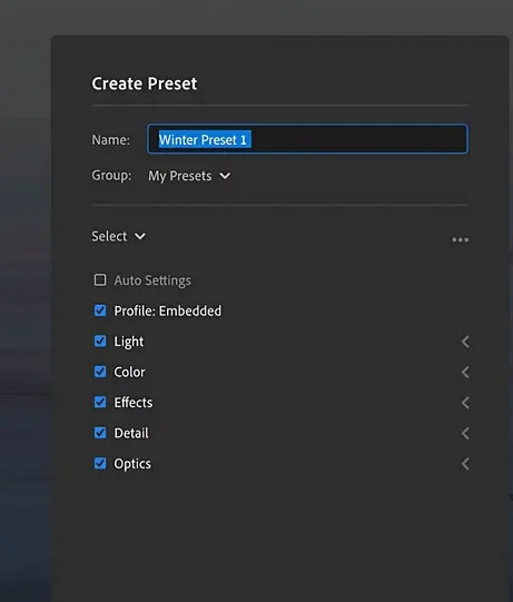 saving color grading presets 